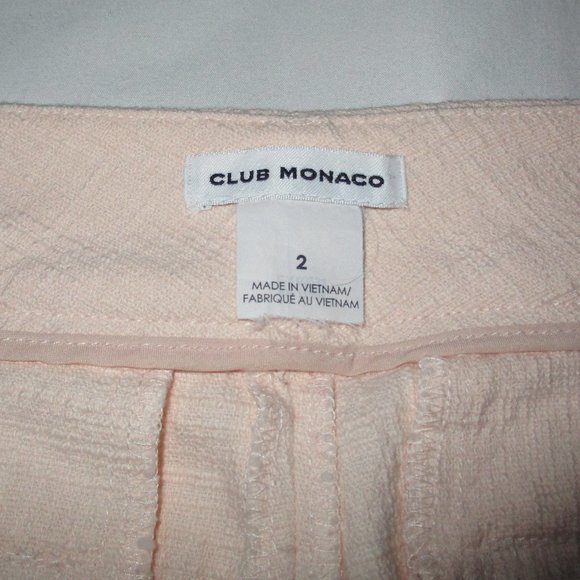 CLUB MONACO Pink Textured Straight Leg Mid Rise Cropped Pants Size 2 - Picture 6 of 7